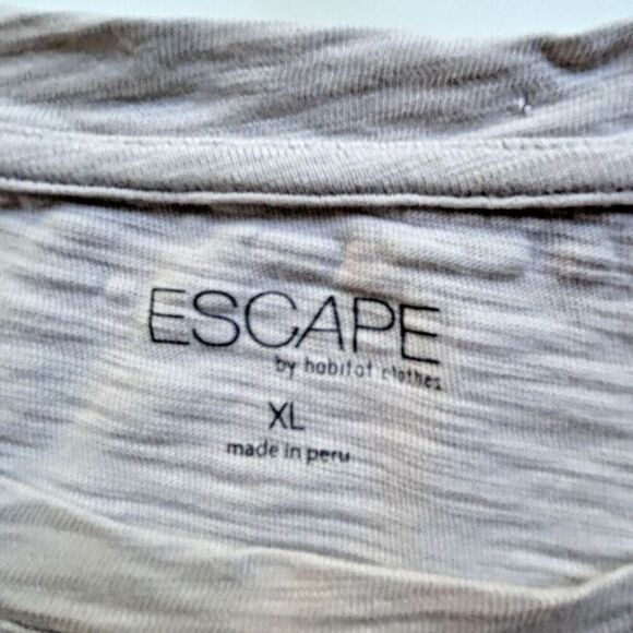 Escape By Habitat Beige Tunic T Shirt Slub Knit Curved Hem Neutral Minimalist XL - Picture 3 of 8